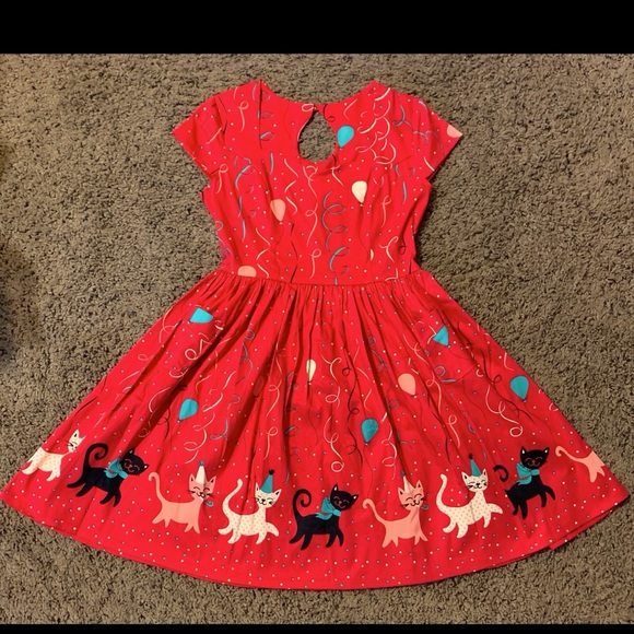 Fit and Flare Birthday Cat Dress - Picture 1 of 2